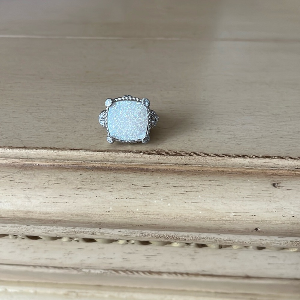 Judith Ripka Sterling Silver White Druzy Ring